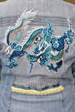 Turquoise Dragon Denim Jacket