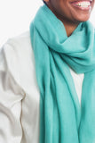 Sensation 100% Cashmere Woven Voile Scarf - Light Aqua