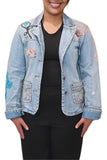 Turquoise Dragon Denim Jacket