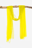 Sensation 100% Cashmere Woven Voile Scarf - Acid Yellow