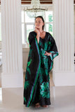 Heidi Steck - Black Palm -  100% Silk Kaftan