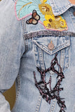 Butterfly Floral Fantasy Denim Jacket  - Missy & Molly