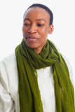 Sensation 100% Cashmere Woven Voile Scarf - Juniper Green