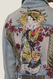 Oriental Girl Upcycled Denim Jacket - Missy & Molly