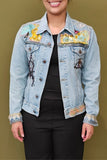 Butterfly Floral Fantasy Denim Jacket  - Missy & Molly