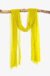 Sensation 100% Cashmere Woven Voile Scarf - Chartreuse Green
