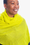 Sensation 100% Cashmere Woven Voile Scarf - Acid Yellow