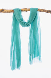 Sensation 100% Cashmere Woven Voile Scarf - Light Aqua