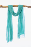 Sensation 100% Cashmere Woven Voile Scarf - Light Aqua