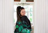 Heidi Steck - Black Palm -  100% Silk Kaftan