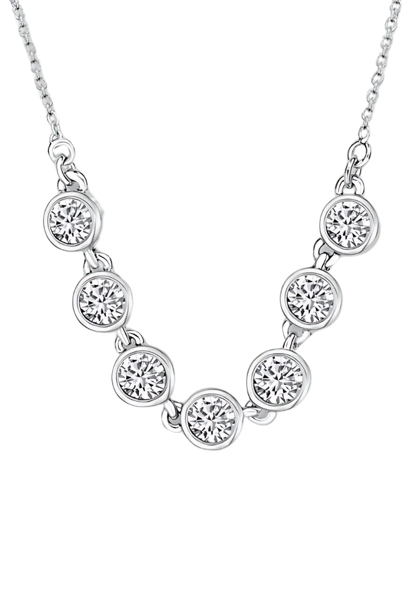 Crystalp Tennis Necklace with Crystals - Silver