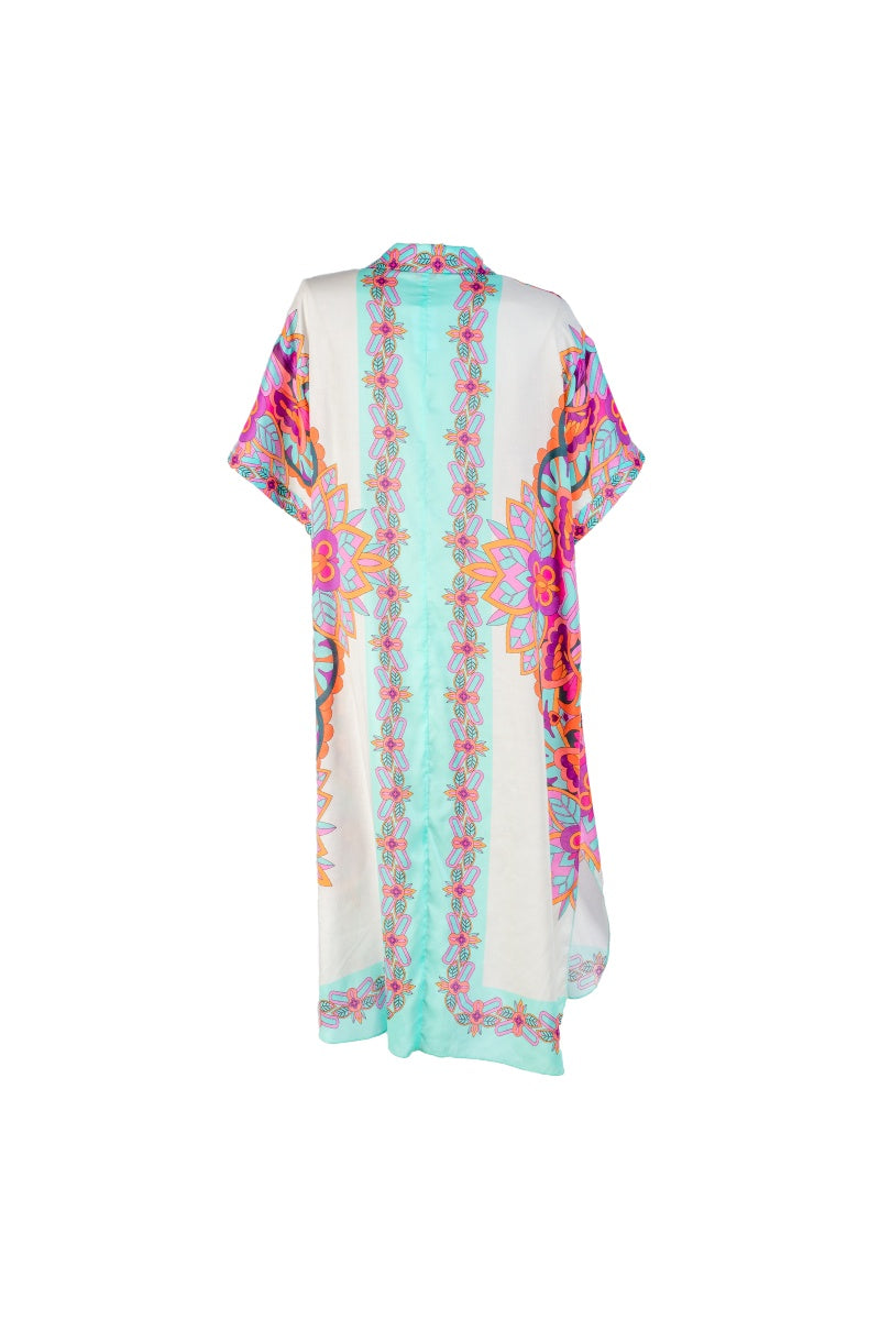 Mandala Kaftan Dress Turquoise  - Taka