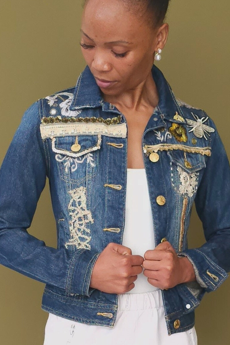 A little Gold Denim Jacket - Missy & Molly