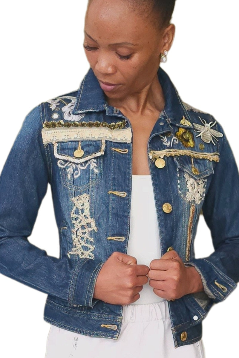 A little Gold Denim Jacket - Missy & Molly