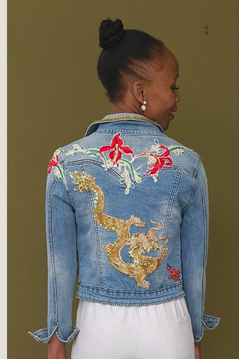 Dragon & Fire Lily Denim Jacket - Missy & Molly