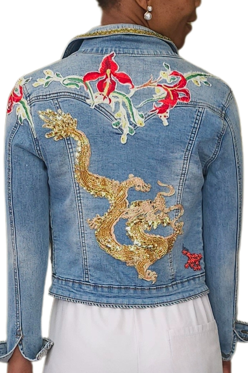 Dragon & Fire Lily Denim Jacket - Missy & Molly