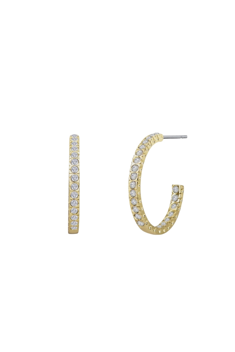 Crystalp Eva Hoop Earrings with Crystals - Gold